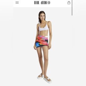 The Attico multicolor printed mini skirt